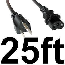 25ft long 18awg Standard AC Power Cord/Cable/Wir​e Computer/Print 