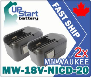 2x Battery for Milwaukee 18 Volt Power Tools 2.0 AH 18V 48 11 2200 