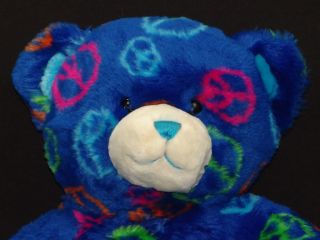   Blue Rainbow Peace Sign Build A Bear Plush Stuffed Animal Toy