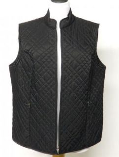 Anne Klein A Line Woman Size 1x Plus Black Zipper Quilted Vest 