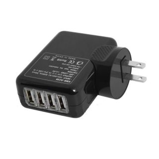 Port 10W USB Wall Charger Power Adapter For iPad iPhone iPod Black 