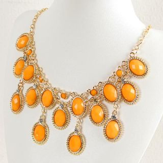 New Women Vintage Antique Style Jewelry Bib Statement Gold GP Fashion 