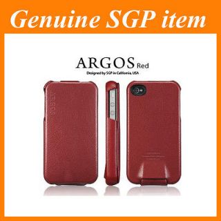 SPIGEN SGP Leather Pouch Case [Argos Red] for Apple iPhone 4S