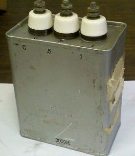   Aerovox .5   1 MF 3000 V DC PIO Capacitor Audio Radio Amplifier NOS