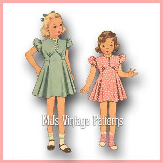 Classic Vtg 1930s Girls Dress & Panties Pattern ~ size 2