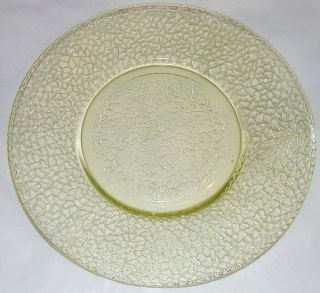 Vintage Yellow Federal Depression Glass Crackle Glass Plate 7