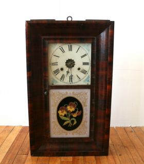 Antique American Wall Clock Rosewood Victorian Jerome
