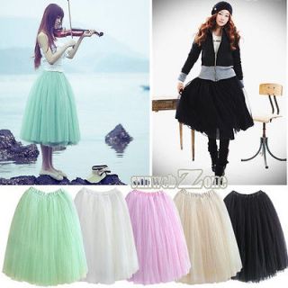 S0BZ Women Fashion Princess Fairy Style 5 layers Tulle Dress Bouffant 