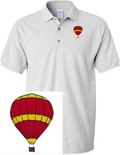 HOT AIR BALLOON AIRCRAFT SHIRT SPORTS GOLF EMBROIDERED EMBROIDERY POLO 