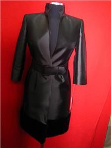 anne klein suit size 2 black silk wool nwt $ 280