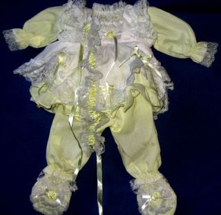fancy doll dress 4 reborn sz16 pastel yellow big sale