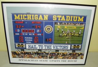 2007 APPALACHIAN STATE VS MICHIGAN FOOTBALL COLOR LITHOGRAPH POSTERS 