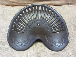 Vintage Walter Wood Cast Iron Tractor Seat Antique Farm Tools Iron 