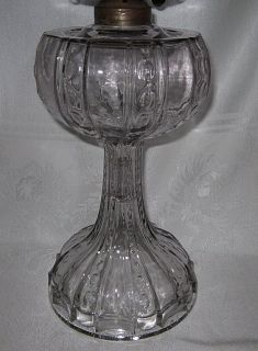 Antique ELEGANT PRESSED PURPLE SUN GLASS Oil Kerosene Lamp EAGLE 