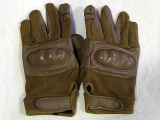 Airsoft Tactical Hard Knuckle Gloves Leather ABS Plastic Coyote Brown 