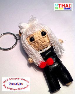 LADY GAGA Pop Star Singer Cool Handmade Voodoo Keychain Doll from 