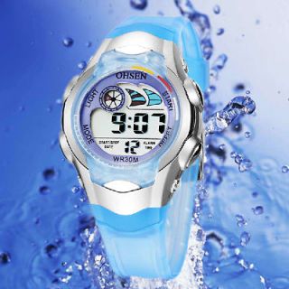   OHSEN Digital Alarm Clock Quartz Child Water Resistant Sport Watches
