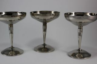 Vintage J Perez Ruiz Spain Silver Plate Goblets Footed Glasses 