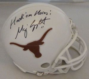 Major Applwhite Autographed Signed Texas Longhorns Mini Helmet w Hook 