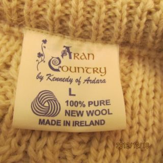   sweater made in ireland for aran country by kennedy of ardara is