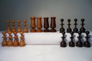 Antique 19th French Regency Chess Set K 3 5 RARE Art Nuveau Board 