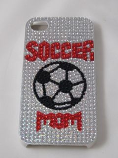 Apple iphone 4G 4S cell phone Cover case Silver color Soccer Mom 