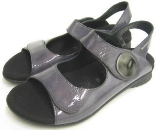 Womens Mephisto Blue Patent Leather Elastic Strap Open Toe Sandals 