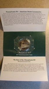 1996 $5 Marshall Islands Pennsylvania K4 Locomotive Commemorative Coin 
