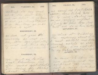 1863 Handwritten Civil War Soldier Diary 52nd Mass Vol Infantry Baton 