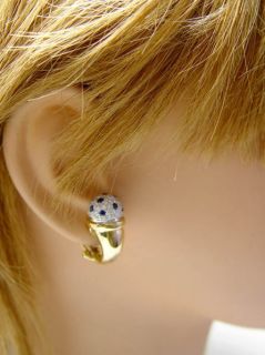 Italy Antonini 18K Gold Sapphire Diamond Earrings Designer Jewelry 
