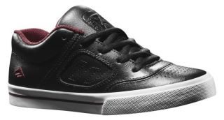 NEW Youth Emerica REYNOLDS 3 Skate Shoes Black White Burgundy Leather 
