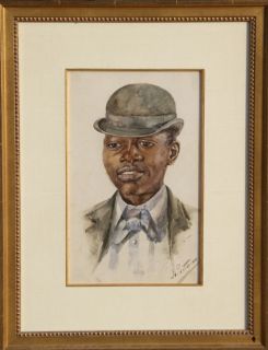Betty Pease Gutman Portrait of A Young Man Watercolor Painting C1930 