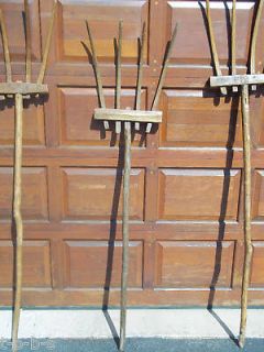 vintage antique old wood rake pitchfork quilt rack 7 time