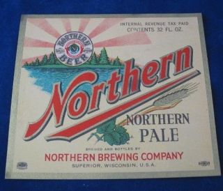 Northern Pale Ale Northern Brewing Co Superior Wisc. Beer Label