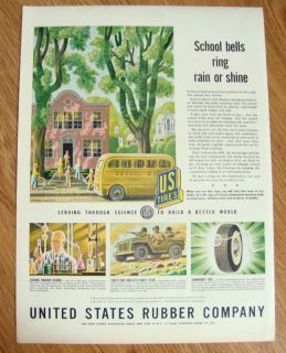 1944 u s rubber tire ad school bus bells ring