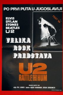Rattle Hum U2 B B King 1988 RARE EXYU Movie Poster
