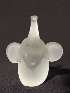 Fine Art Glass Frosted Glass Elephant Modern Lalique Style