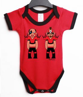 VIPWees THE DOOM DUO WRESTLING BABY GROW VEST RETRO CLOTHES GIFT V29