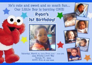 Sesame Street Baby Babies Custom Photo Birthday Invitations