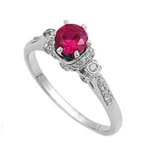 Silver Rings Sterling 925 Band Ruby Gemstone Size 4 9