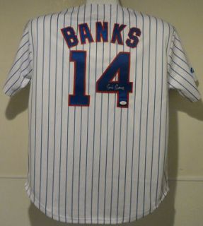 Ernie Banks Mr Cub Autographed Signed Chicago Cubs Jersey w JSA COA 