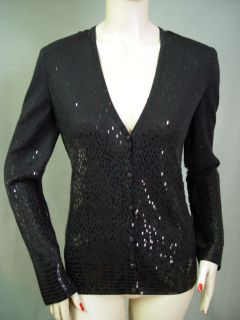   ST JOHN EVENING CARDIGAN JACKET SZ M ALL OVER PAILLETTES GREAT PRICE