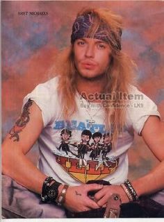 BRET MICHAELS MINI POSTER Pin up Page POISON Wearing a Beatles Shirt 