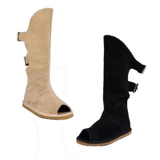 Australia Luxe Collective Suede Open Toe Sandal Boot Black or Sand 
