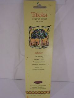 Triloka Original Herbal Amber Incense Sticks   Sweet with Note of 