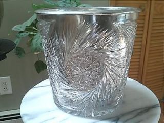 VERY RARE American Brilliant Vintage Ice Bucket w/ Union Glass Co 