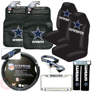 Dallas Cowboys Car Seat Cover Auto Accessories Set 9pc