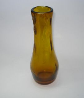 1940s art deco amber crystal glass vase