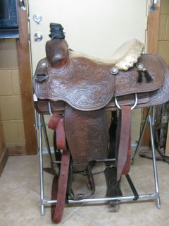 Roping saddle   14 seat made by Yocham from Bartlesville, OK