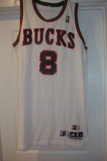 E64) LARRY SANDERS Game Worn Throwback Game Jersey MeiGray COA 